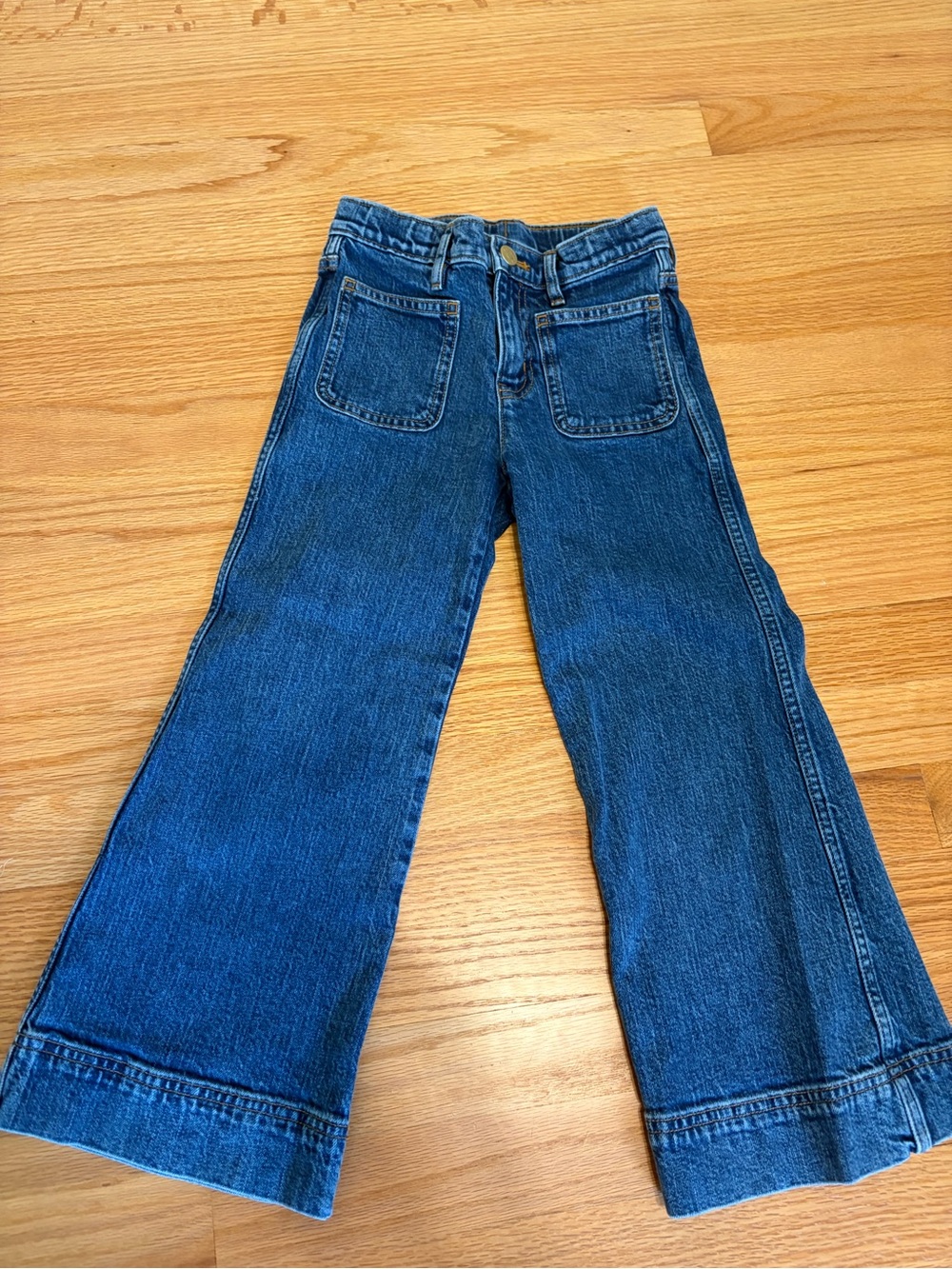 Crewcuts Light Blue Denim Jeans with Contrast Orange Stitching
